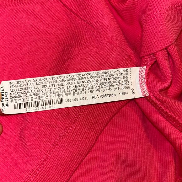 Zara Ribbed Bodycon Square Dress Large - Picture 5 of 6